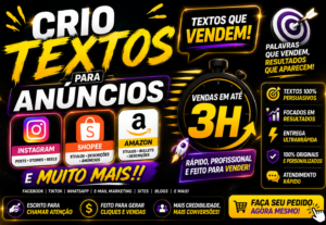 Eu vou Criar Anúncios para o seu produto vender mais rápido.