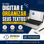 Eu vou digitar, organizar e formatar seus textos