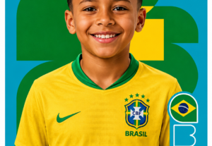 Eu vou Fazer um Banner infantil da figurinha da Copa de 2026