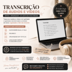 Eu vou fazer Transcrição de áudios e vídeos.