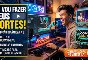 Eu vou fazer cortes virais do seu podcast ou live para o Tik