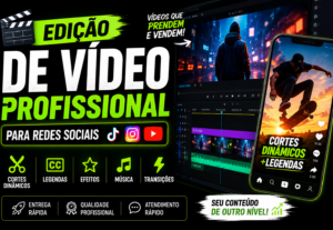 Eu vou Editar vídeos profissionalmente para redes sociais