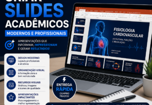 Eu vou criar slides acadêmicos modernos e profissionais
