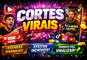 Eu vou criar cortes virais com legendas e efeitos do seu víd...