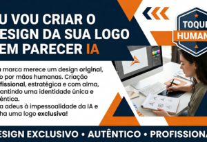 Eu vou Fazer o design da sua logo sem parecer IA