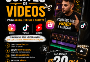 Eu vou cortar seus vídeos para Reels, TikTok e Shorts
