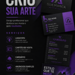 Eu vou criar logotipos, anúncios e cartões de visita