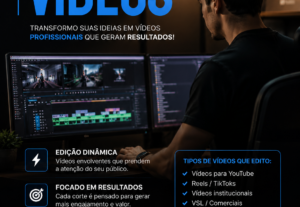 Eu vou Fazer cortes de vídeos, que irá impulsionar suas rede...
