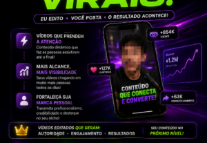 Eu vou editar seus vídeos e transformar em cortes virais