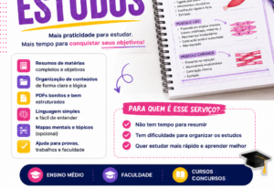 Eu vou fazer seus resumos e organizo os estudos