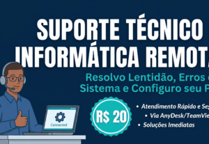 Eu vou resolver problemas e dar suporte técnico de informáti...