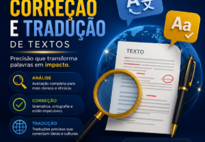 Eu vou fazer Correção, Tradução e Análise de Textos