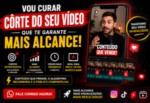 Eu vou cortes do seu vídeo que te garante mais alcance