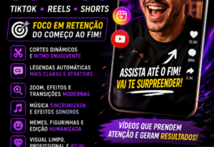 Eu vou fazer Edição focada em retenção para TikTok, Reels e ...