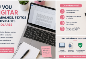 Eu vou Digitar trabalhos, textos e atividades escolares