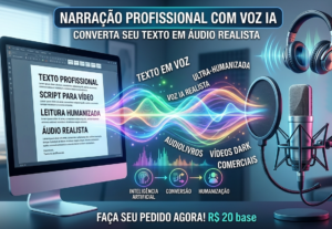 Eu vou transformar seu texto em áudio com Voz de IA