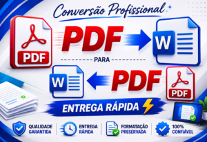Eu vou converter profissionalmente de documentos PDF para Wo...