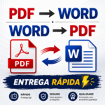 Eu vou converter profissionalmente de documentos PDF para Wo...