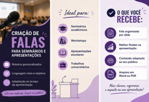 Eu vou criar roteiros e falas para apresentações