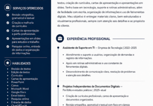 Eu vou criar um currículo profissional em PDF