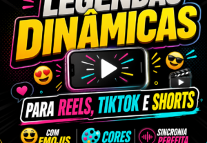 Eu vou criar legendas dinâmicas para seus vídeos curtos