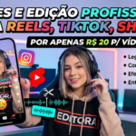Eu vou editar seus Shorts, Reels e TikToks com legendas