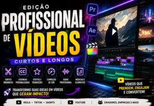 Eu vou Editar profissionalmente seu vídeo curto/longo
