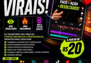 Eu vou transformar seu vídeo em cortes virais para redes
