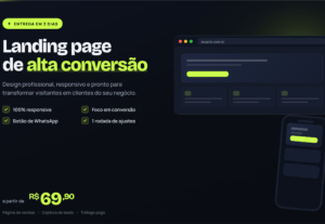 Eu vou criar sua landing page profissional em 3 dias