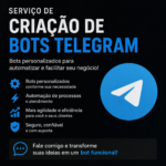 Eu vou criar um bot profissional para Telegram sob medida