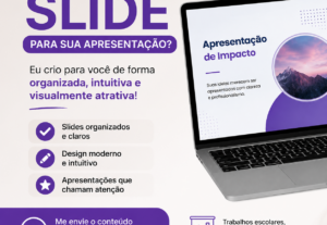 Eu vou montar uma apresentação de slide para você
