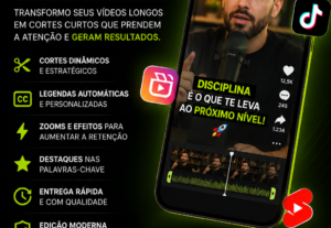 Eu vou fazer Cortes Profissionais para TikTok, Reels e Short...