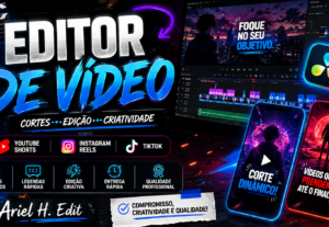 Eu vou editar vídeos curtos com legendas e efeitos