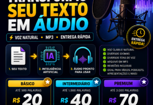 Eu vou Transformar seu texto em áudio com voz natural