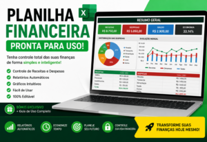 Eu vou Criar planilha automatizada para controle financeiro