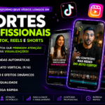 Eu vou criar cortes profissionais para TikTok, Reels e Short...
