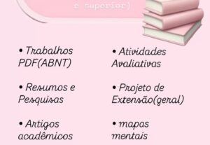 Eu vou fazer Elaboração de TCC, artigos e projetos acadêmico...