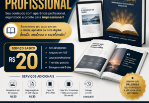 Eu vou diagramar seu ebook e criar capa atrativa.