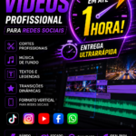 Eu vou Editar seu vídeo em até 1 hora