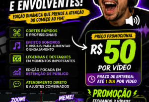 Eu vou editar seu vídeo em 24h