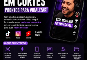 Eu vou fazer cortes de videos em até 1hr de seu agrado