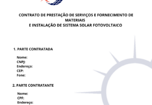 Eu vou Fazer Contrato De Venda E Instalação De Painel Solar