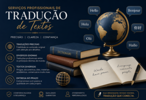 Eu vou fazer Tradução de texto qualquer linguagem