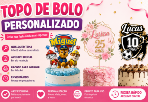 Eu vou Criar topo de bolo personalizado pronto para imprimir