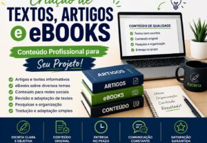 Eu vou escrever textos, artigos, eBooks e conteúdos personal