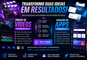 Eu vou editar o seus vídeos e farei o seu app