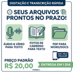 Eu vou digitar e transcrever textos ou áudios rapidez