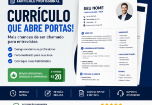 Eu vou criar um currículo profissional e moderno para você