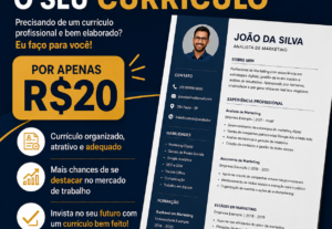 Eu vou fazer o seu currículo te garantir um emprego