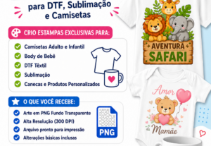 Eu vou Criar estampas DTF, sublimação e logo